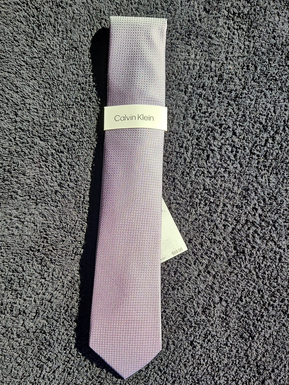 Calvin Klein Men’s Light Lavender Micro-Texture Tie